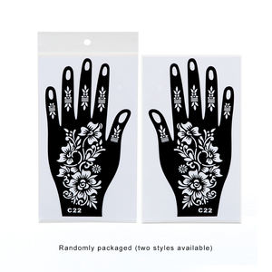 استنسل وشم الحناء لاصق GP ملصقات قابلة لإعادة الاستخدام وشم مؤقت استنسل سهل الاستخدام كيس OPP فردي من كلوريد البولي فينيل - Product Image 4