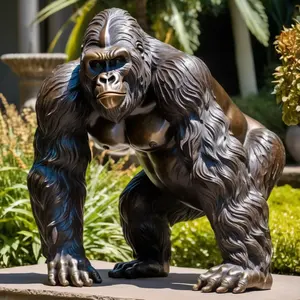 Recommended bronze carving manufacturer high quality bronze gorilla statue