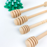 Palito Dispensador de Miel de Madera Natural, Portátil para Dispensar Mermelada y Jarabes en Frascos, para la Cocina
