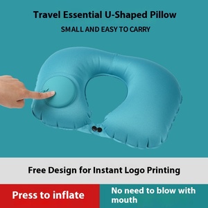 Tragbares Werks lager U-förmiges aufblasbares Reise kissen Automatisches aufblasbares TPU-Nacken kissen mit Luftfüllung - Product Image 4