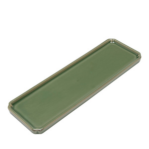 Bandeja de cerámica para preparación de té en seco, bandeja rectangular larga para juego de té Kung Fu, mesa de té pequeña, bandeja de servicio estilo japonés - Product Image 5