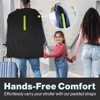 Grand sac de voyage pour poussette, durable, pour avion, avec housse de protection pour le contrôle à la porte et sangles de sac à dos, pochette de rangement, compatible avec les poussettes doubles