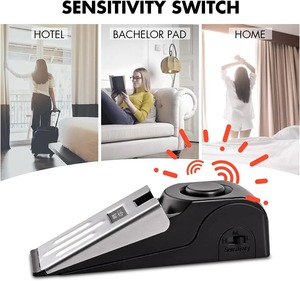 1 Unidad de Alarma Antirrobo Portátil para Puerta, 120dB, Tipo Cuña, con Sensibilidad Ajustable para Hogar, Dormitorio y Viajes - Product Image 2