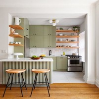 CBMmart Armoire de cuisine de luxe en acrylique de haute qualité avec porte à fermeture amortie, meuble TV flottant avec panier tiroir