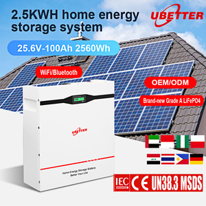 Batería Solar Doméstica de 2.5kwh, 3kwh, 5kwh, 24v, 48v, Lifepo4, Paquete de Baterías de Energía Solar de 25.6v, 100ah, 200ah, Litio, Montaje en Pared - Product Image 1