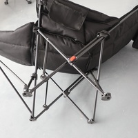 Fauteuil lune inclinable réglable et durable avec repose-jambes rembourré, structure métallique, portable, pliable, pour camping et plage, rangement rapide, personnalisable