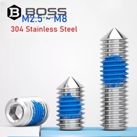Vis sans tête coniques hexagonales anti-desserrage en acier inoxydable 304 zingué bleu, norme GB, M2.5 M3 M4 M5 M6 M8