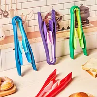 Lot de 3 pinces alimentaires réutilisables en plastique pour cuisine, salade, bacon, steak, glace, outils de pâtisserie et gadgets