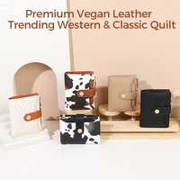 Cartera de Cuero Vegano de Gran Capacidad para Mujer, con Protección RFID, Diseño de Piel de Vaca Acolchada, Monedero Bifold con Cierre de Cremallera y Múltiples Ranuras para Tarjetas