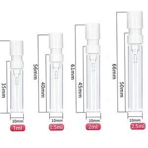 Flacon pulvérisateur vide en verre noir et blanc de 1 ml, 1,5 ml, 2 ml, 2,5 ml pour échantillons de parfum et testeurs de voyage - Product Image 4