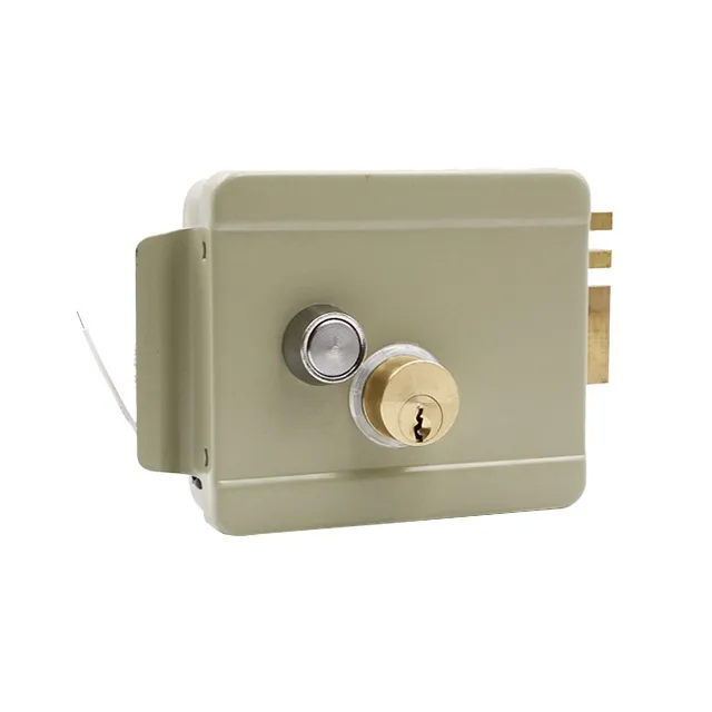 Waterproof Electric Gray Rim Lock Card Brass Cylinder Smart Lock Steel Key Cylinder Stainless Battery Electronic Gate Door Lock