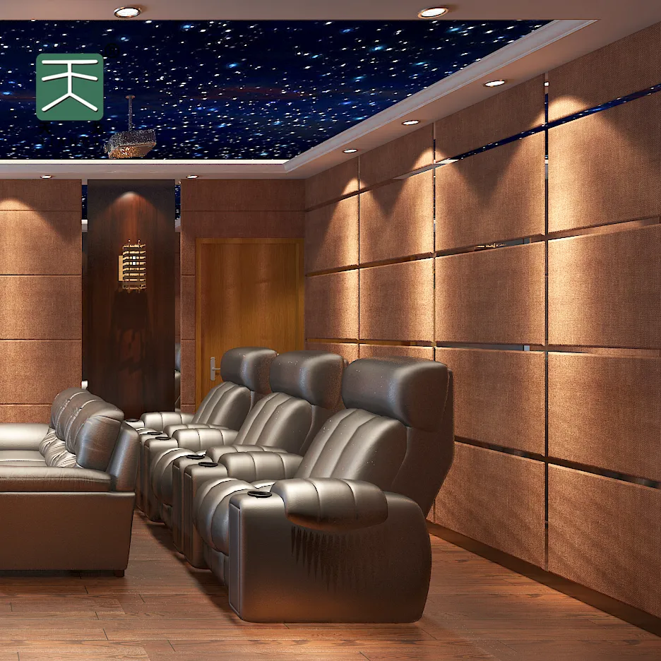 TianGe Panel Menyerap Suara Dekoratif Dinding, Bahan Kain Menyerap Suara, Lembar Akustik untuk Bioskop/Perjamuan/Aula