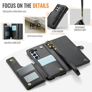 CaseMe 2025 RFID Card Case para <span class=keywords><strong>Samsung</strong></span> <span class=keywords><strong>Galaxy</strong></span> <span class=keywords><strong>Z</strong></span> Fold 6 con cuero magnético antirrobo Wallet Cover para <span class=keywords><strong>Samsung</strong></span> <span class=keywords><strong>Z</strong></span> Fold 7 6 5 4 - Product Image 3