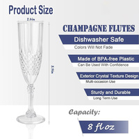 Flûte à champagne incassable en plastique de 6 oz – Verre réutilisable de luxe pour mariages, bars, événements festifs et la Saint-Valentin