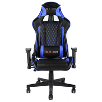 Chaise de jeu ergonomique à dossier haut, style racing moderne, en cuir PU, pivotante et inclinable, avec roulettes en nylon, confortable pour une utilisation prolongée sur PC