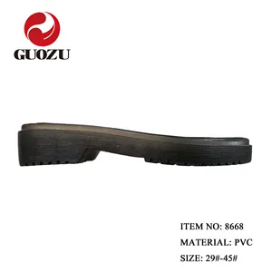 Botas de PVC para niños y mujeres a la moda para hombres, nuevo diseño, suela de tacón grueso, suelas de zapatos informales, transporte