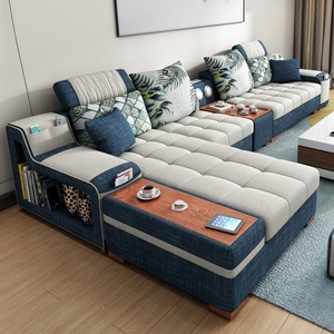 Conjunto de sofás de tela de lujo con forma de U, diseño moderno para <span class=keywords><strong>el</strong></span> hogar, esquina seccional, 7 asientos, sala de estar - Product Image 2