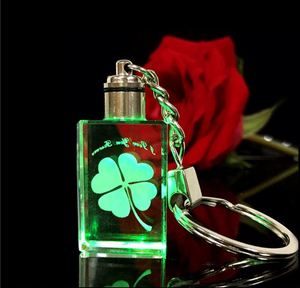 CY Factory Customized 3D Luminous Round Heart Shape Laser Crystal <b>Key</b> <b>Chain</b> Cartoon Events Promotion Gifts Portable Gift Box - Product Image 2