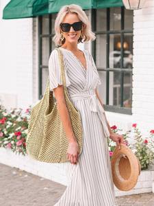 Nouveau Grand Sac Fourre-tout Tricoté à Bandoulière Grande Capacité avec Fermeture Éclair Ouverte et Logo Personnalisé pour Vacances à la Plage et Tenues Décontractées - Product Image 6