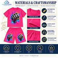 Ensemble deux pièces homme personnalisé : T-shirt col rond en mélange de coton respirant tricoté, imprimé numérique motif poing mécanique 220g et short