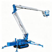 HXT HXTLT16S Nacelle élévatrice chenillée 16m, capacité 200kg, hauteur de travail 18m, automotrice, plateforme de travail aérien araignée, multi-carburant 360°