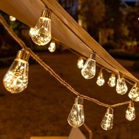 Guirlandes solaires TSINYE pour l'extérieur avec 8 modes, 5 m, étanches, télécommande USB, lumière blanc chaud pour le camping