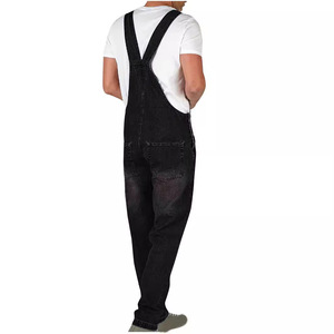 Men's Plus Size Classic Denim Bib Overalls Relaxed Fit Straight Leg Multi Pocket Vintage Workwear <strong>Dungarees</strong> - Product Image 3
