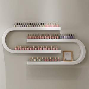 Exhibidor de Esmalte de Uñas de Pared para Salón de Belleza Moderno, Tablero Artificial Blanco, Muebles de Salón - Product Image 2