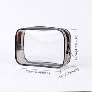 <b>Clear</b> Travel <b>Toiletry</b> Cosmetic Waterproof Quart Size <b>Bag</b> Pvc Makeup Organizer for Women - Product Image 2