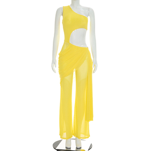 Combinaison Femme Viviblook D26JP196 – Décontractée, Sexy, Clubwear, en Maille, Épaule Unique, Ruban, Coupe Ajustée, Une Pièce - Product Image 2
