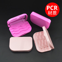 Nouveau design 3 paires de boîtes de faux cils boîte d'emballage de cils personnalisés vide fausse bande cils plateaux étui à cils de voyage avec miroir