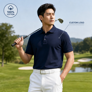 Polo pour homme décontracté avec logo personnalisé, 200 GSM, 100% coton, tricot uni, vêtements de golf - Product Image 1