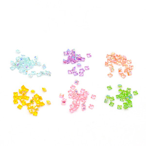 Strass en résine AB pour ongles, carrés de 4 mm, dos plat, cristaux pour décorations d'art des ongles DIY - Product Image 5