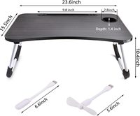 Table de lit portable et pliable multifonctionnelle avec port de charge USB et porte-gobelet