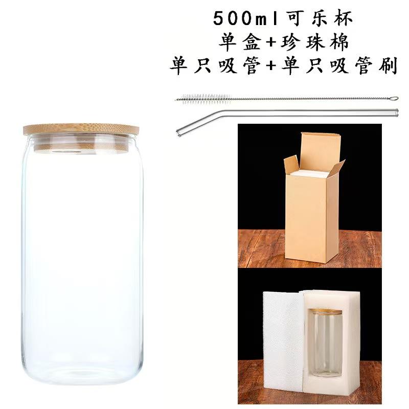 Carton de 500 ml avec 1 bouchon, une paille, une brosse et du coton perlé.