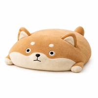 Ultra Weiches Kawaii Flaches Shiba Inu Plüschtier in Liegeposition für Ästhetische Raumdekoration Geburtstagsgeschenk