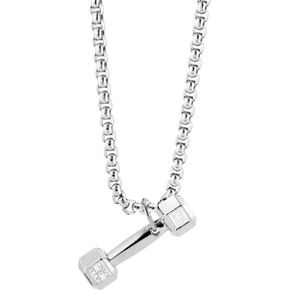 Fashion Fitness Barbell <b>Dumbbell</b> Men Necklace Domineering Titanium Steel Clavicle Couple Pendant Necklace - Product Image 5
