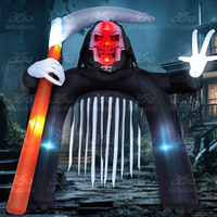 Arche gonflable sur le thème d'Halloween personnalisée en usine 360 avec des chauves-souris rougeoyantes et des citrouilles gonflables publicitaires
