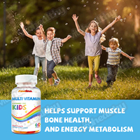 Gommes multivitaminées pour enfants Vitamines A, B, C, D et Zinc pour une alimentation quotidienne multivitaminée pour les enfants Supplément aux fruits mélangés testé par une tierce partie