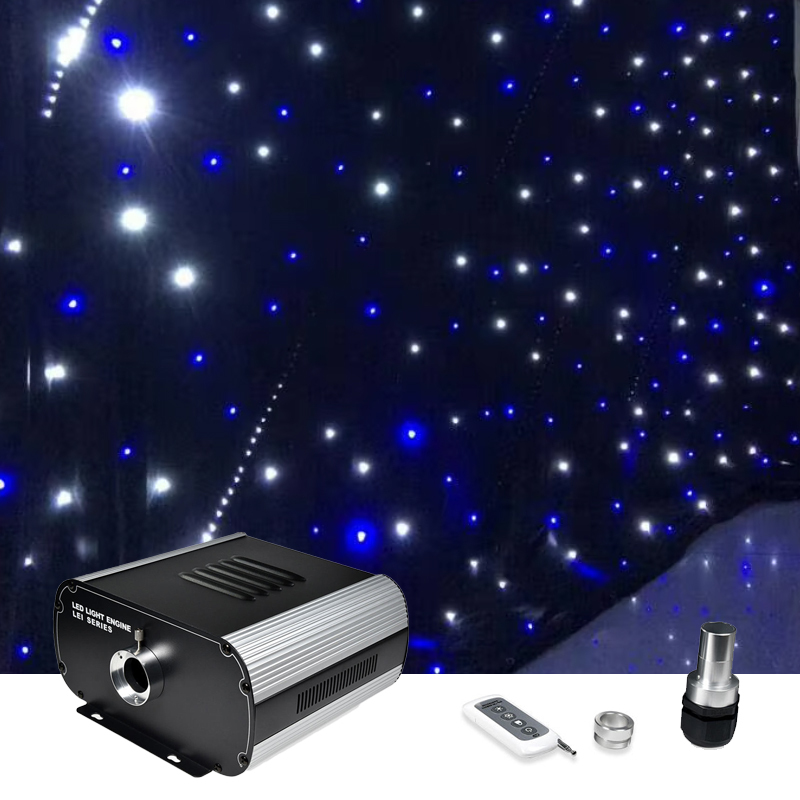40W 80W 150W LED Aluminum Alloy Side Glow Fiber Optic House Ceiling Light Kit White LED with 6colors Color Wheel