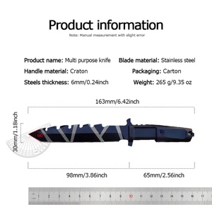 มีด ER Harpoon แบบปรับแต่งได้ มีด战术คุณภาพสูง ผลิตจากเหล็กสแตนเลส ใบมีดแบบ Fixed พร้อมปลอกมีด DIY  มีดพกพาสำหรับกิจกรรมกลางแจ้ง - Product Image 6