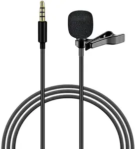 3.5mm wired Lavalier microphone is suitable for live broadcast, media news video and voice recording