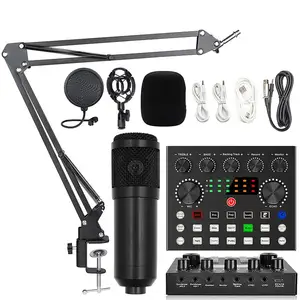 Mikrafon BM 800 Microfono Podcast Microfono Karaoke Set Kit BM800 Live Studio di registrazione Microfono a condensatore con V8
