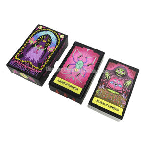 بطاقات تارو عالية الجودة بتصميم مخصص وطباعة أنيقة، بطاقات تارو بلاستيكية مع رقائق ذهبية - Product Image 2