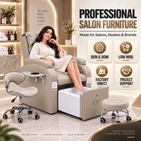 Canapé de manucure et pédicure JOXIN avec bac à pieds amovible et porte-gobelet, chaise rembourrée à dossier haut pour salons de beauté et spas
