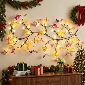 Luci a Stringa LED per Interni a Forma di Ramo d'Albero con 8 Modalità Dimmerabili, Controllo Remoto, Design a Farfalla, Alimentazione USB, Luce Calda CRI, per Natale - Product Image 1