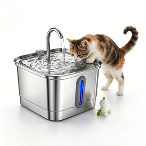 Stainless Steel Automatic Circulation Pet Water Fountain Noise Reduction Cat <b>Dog</b> Water Feeder - Product Image 1