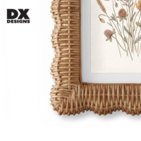 Cadre photo en rotin tressé ondulé style bohème DX Designs, 4x6, 5x7, 8x10 pouces, rustique, pour table, décoration intérieure