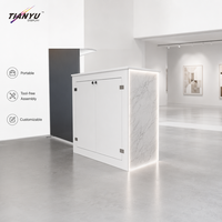 Comptoir de réception minimaliste pour bureau, avec éclairage LED, blanc, portable, podium d'exposition, design moderne, table