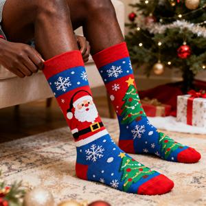 Calze in cotone 100% personalizzate con Logo Jacquard calze Unisex trattengono calore traspirante da donna per regalo di natale lavorato a maglia - Product Image 5